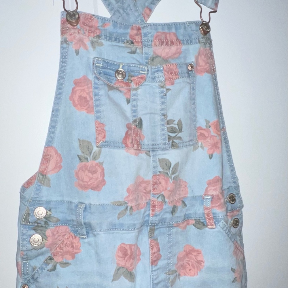 Floral Denim Overalls